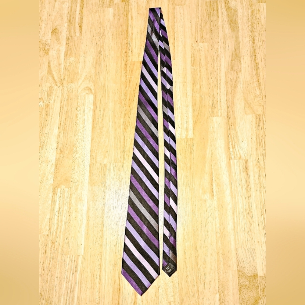 Purple & Black Striped Tie